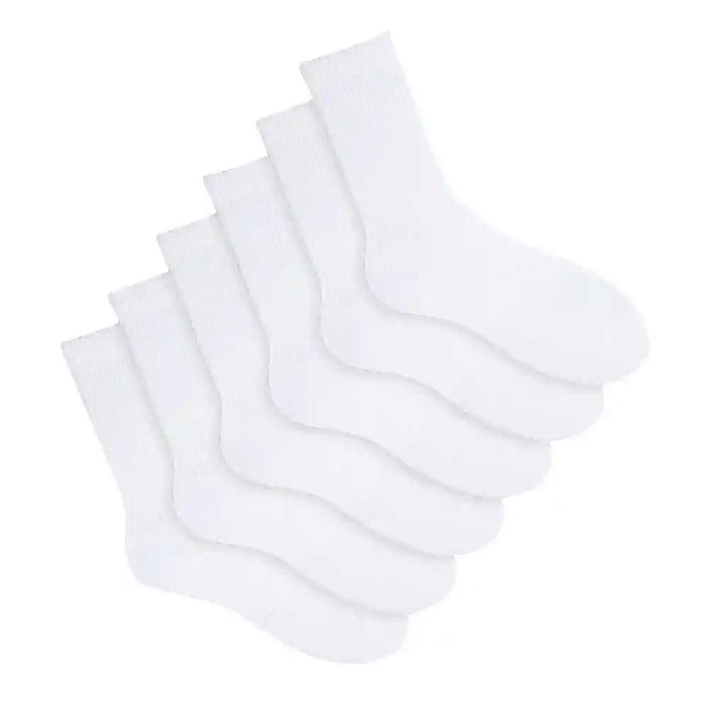 Medias Deportivas Largo Masculino New Sedicci X6 Punto Blanco Talla 10-12
