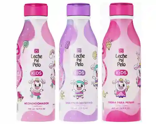 Kit Kids (shampoo + Crema Peinar + Acondicionador) Leche Pal Pelo 440ml