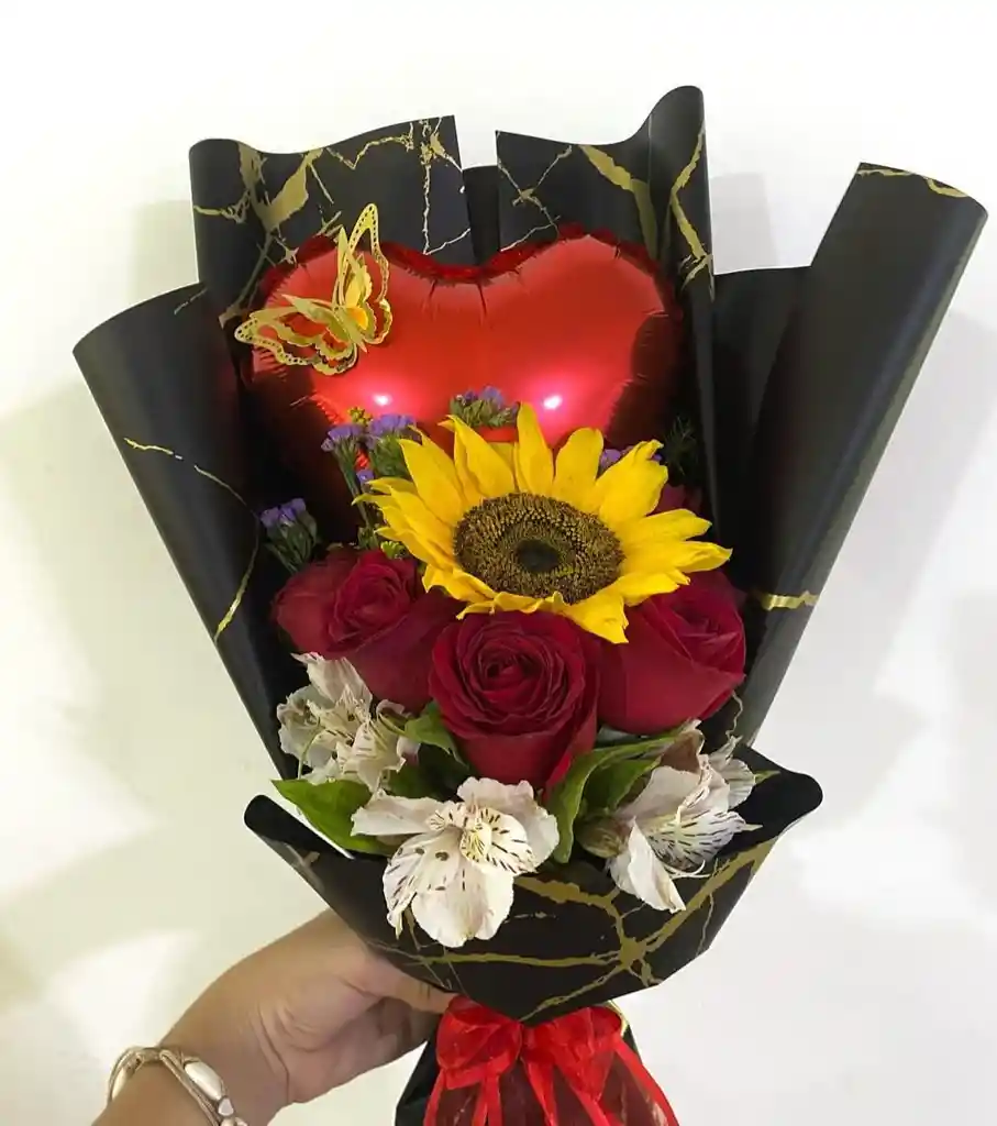 Bouquet, Girasol Y Globo