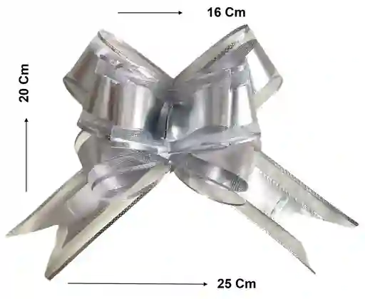 Moño Lazo Para Regalo Plateado