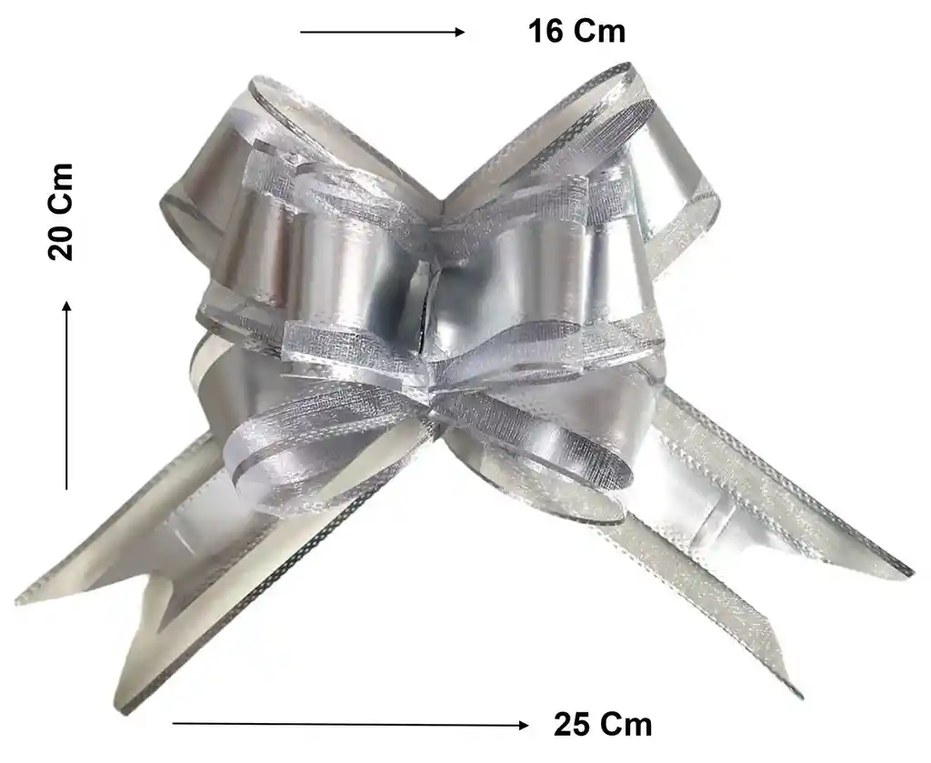 Moño Lazo Para Regalo Plateado