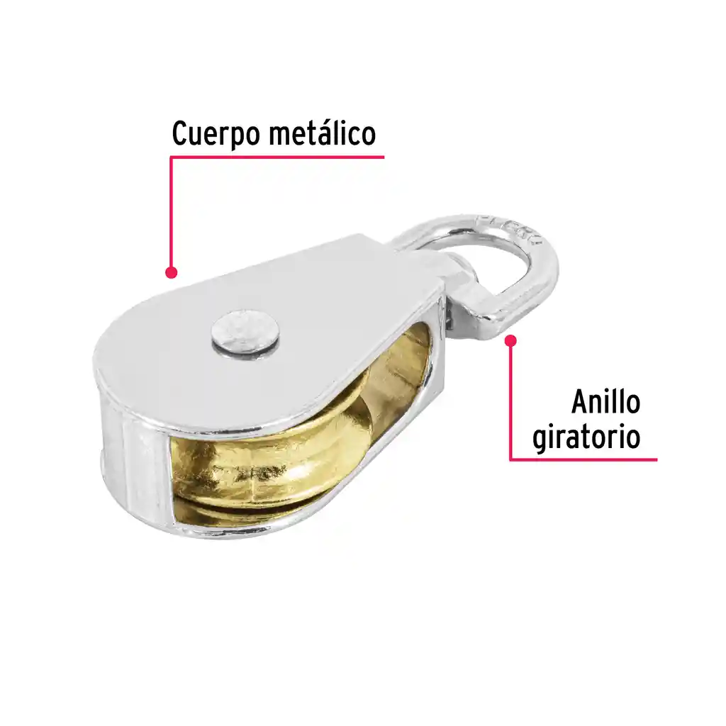 Polea Garrucha Metálica Para Noria De 1", Fiero