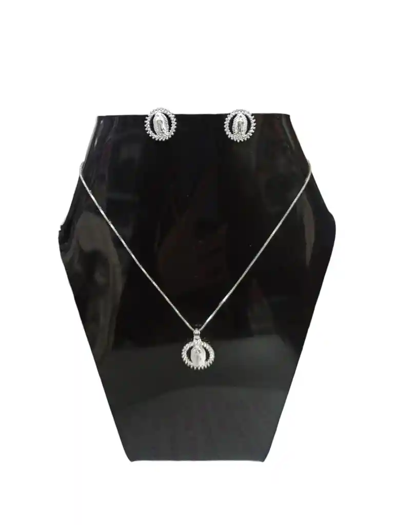 Trio Plata Ley 925 Virgen Con Pepitas Brillantes + Estuche De Lujo