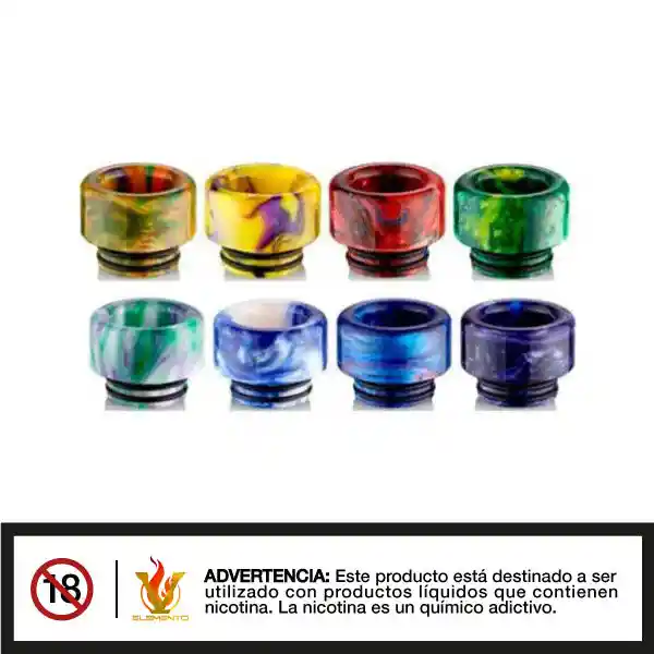 810 Corto Ancho Drip Tip Resina - Colores Variados