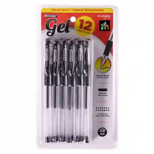 Paquete Con Esferos De Gel Con Punta Fina Antideslizante
