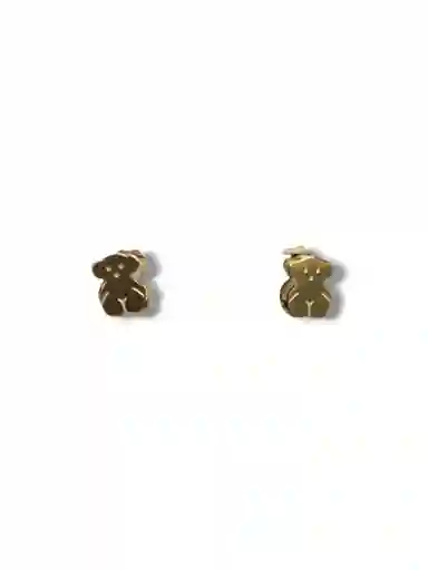 Aretes Acero Inoxidable Osos Dobles Dorados Garantia Original + Bolsita De Lujo