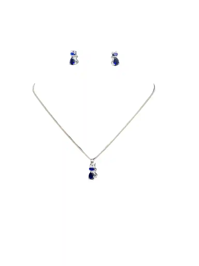 Trio Plata Ley 925 - Gato Azul Garantia Original + Estuche De Lujo