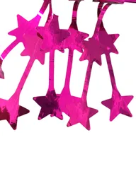 Cortina Metalizada De Estrellas Color Fucsia