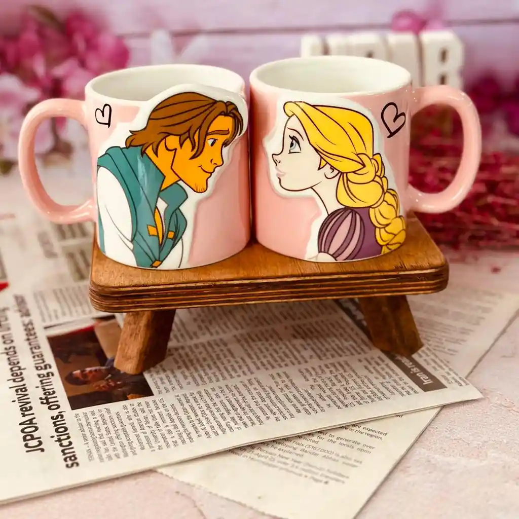 Set Mugs Pareja Rapunzel Y Flynn Disney (x2 Uds.)