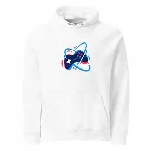 Buzo Unisex Blanco Con Capucha Gamer Talla M