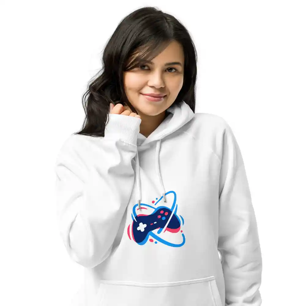 Buzo Unisex Blanco Con Capucha Gamer Talla Xs