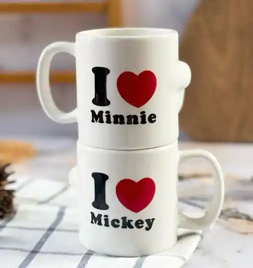 Set Mugs Pareja Mickey Y Minnie Disney (x2 Uds.)