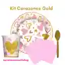 Kit Decoración Corazones Gold Amor Y Amistad