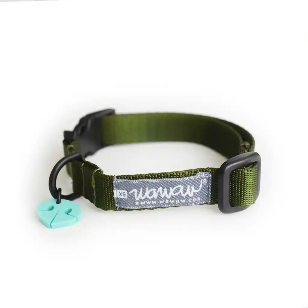 Collar Xs Unicolor Verde Militar Nariz