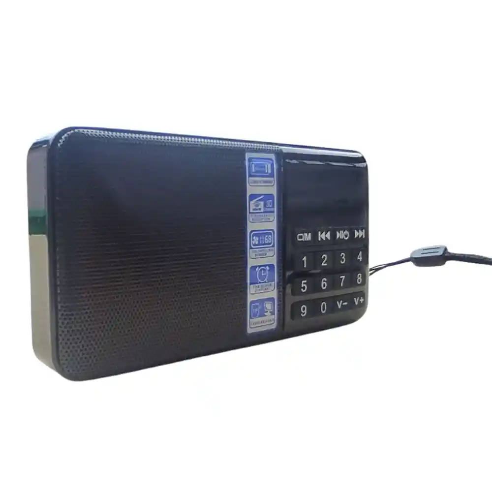 Radio Recargable Reloj Fm Digital Mp3 Usb Bluetooth Stereo Hi Rice Sd-111