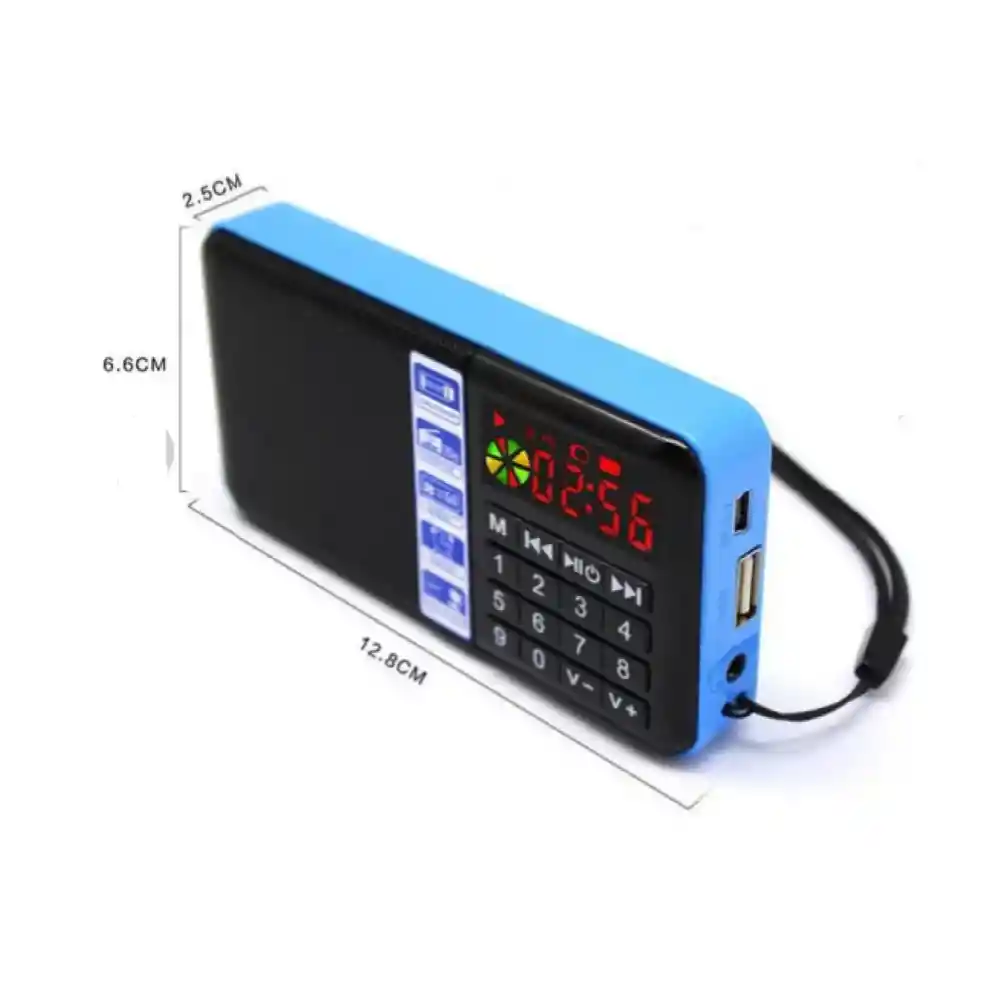 Radio Recargable Reloj Fm Digital Mp3 Usb Bluetooth Stereo Hi Rice Sd-111