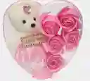 Estuche De Regalo Corazón Rosas Y Peluches