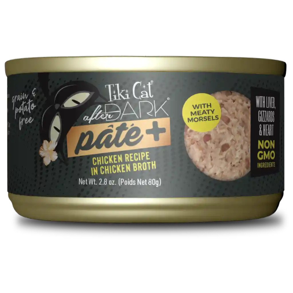 Tiki Cat After Dark Pate Plus Lata 80 Gr Pollo En Caldo De Pollo