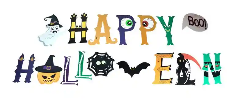 Letrero Guirnalda Happy Halloween,