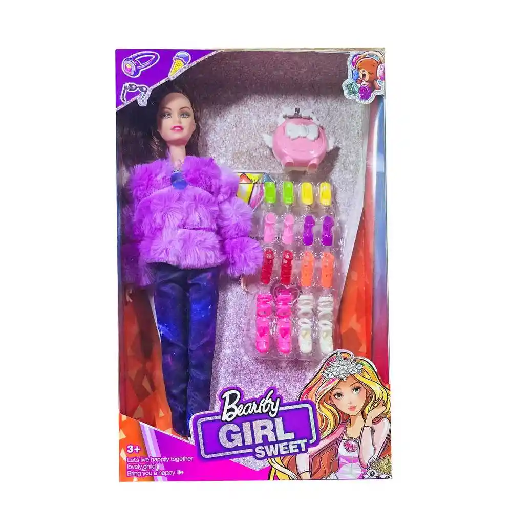 Muñeca Abrigo Zapatos Set Bolso Juguete Niñas