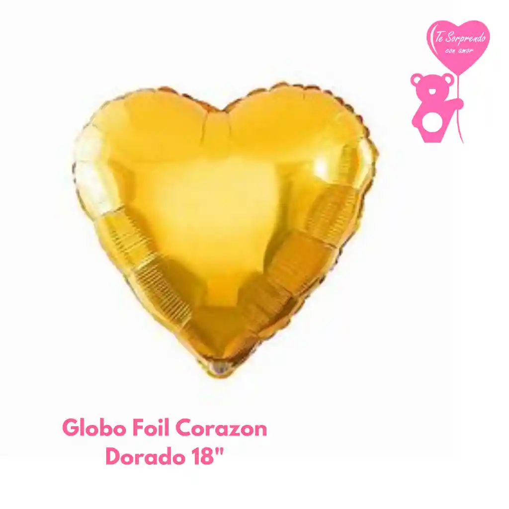 Globo Foil Corazon Dorado 18"