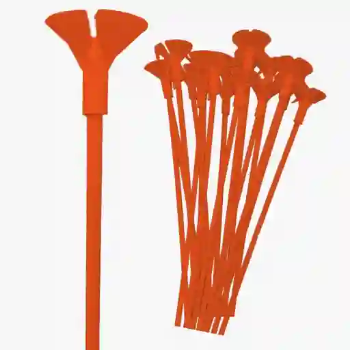 Palito Naranja Para Globo Porta-globo Delgado Con Su Copa Pequeña X 10
