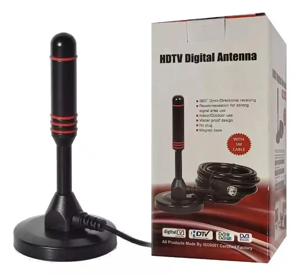 Antena Digital Tdt Señal Potente Hdtv Nia 5 Metros