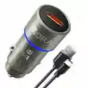 Cargador 1hora Para Carro Puerto Usb + Cable Tipo C Gar116