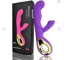 Vibrador Del Clítoris Deluxe Fuerte Doble Motor Silicona Abs Usb Sex Angel