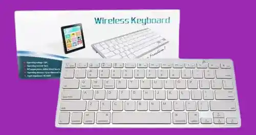 Teclado Bluetooth Inalámbrico Android Ios Ipad Mac, Color Blanco)