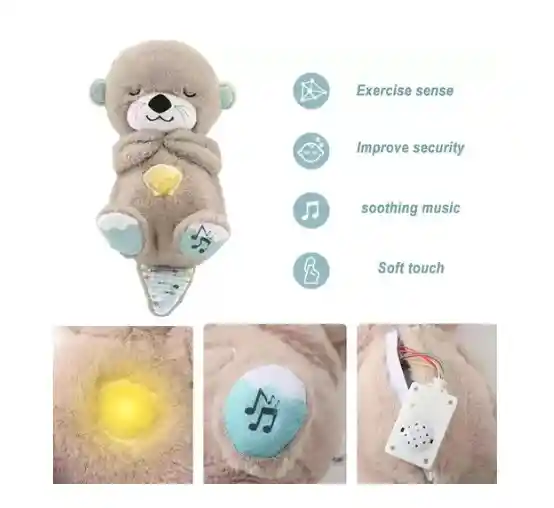 Peluche Que Respira Alivia Ansiedad Insomnio Luz Relajante Nutria