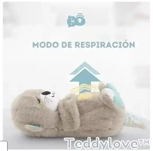 Peluche Que Respira Alivia Ansiedad Insomnio Luz Relajante Nutria