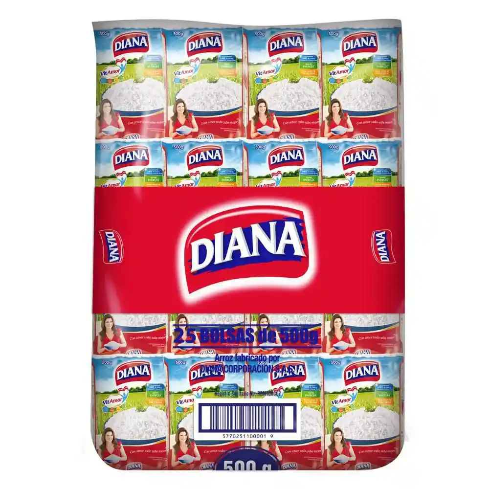 Arroz Diana Arroba X 25 Und 500 G C/u