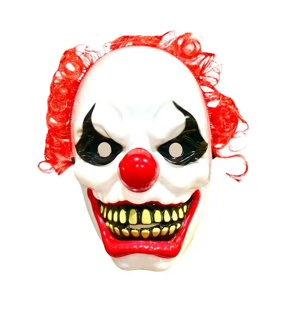 Mascara De Payaso Malo Blanca O Plateada Para Hora Loca, Halloween, Carnaval