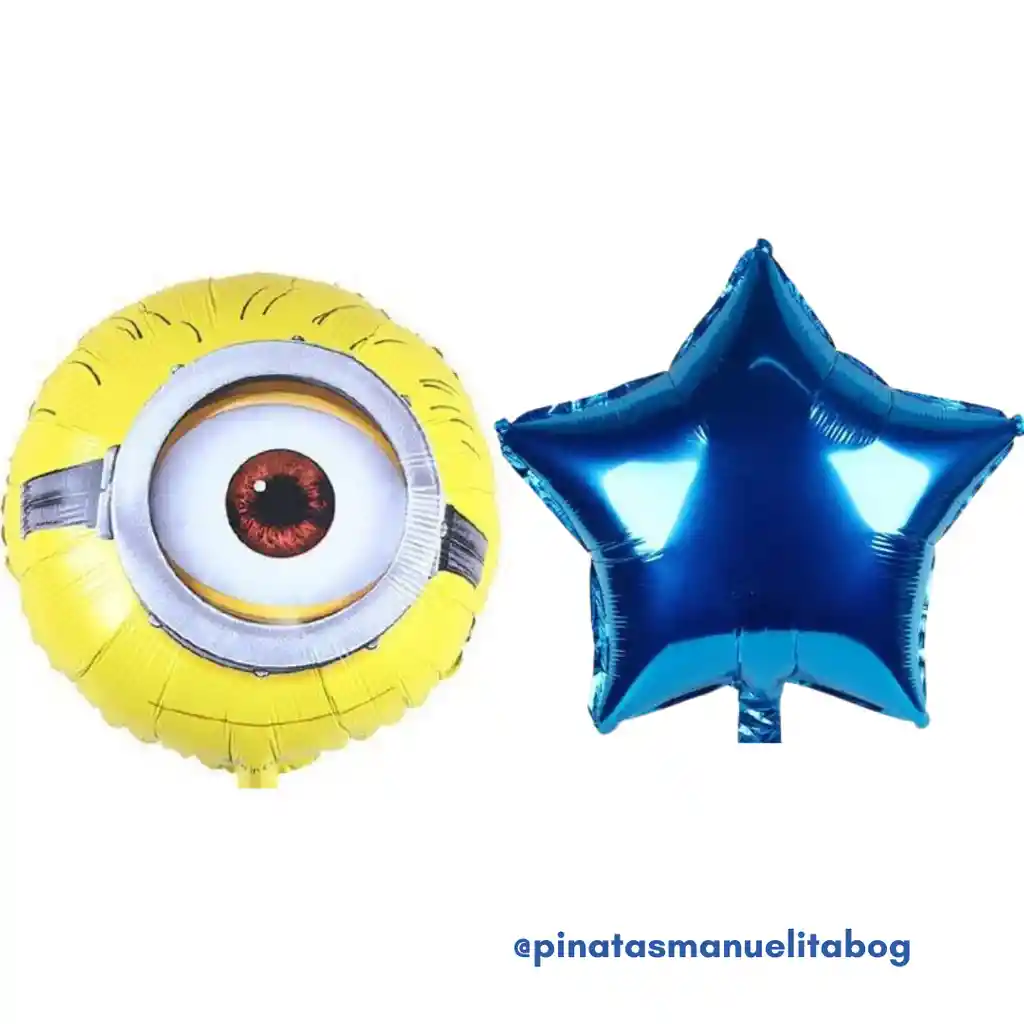 Kit Globos Metalizados Minions - Estrella X 2 Und Sin Inflar