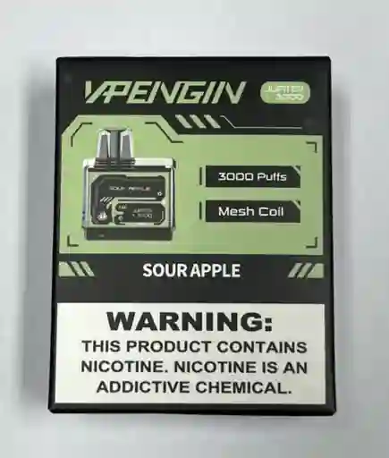 Pod Vpengin Jupiter 3000 Puff + Bateria (sour Apple)