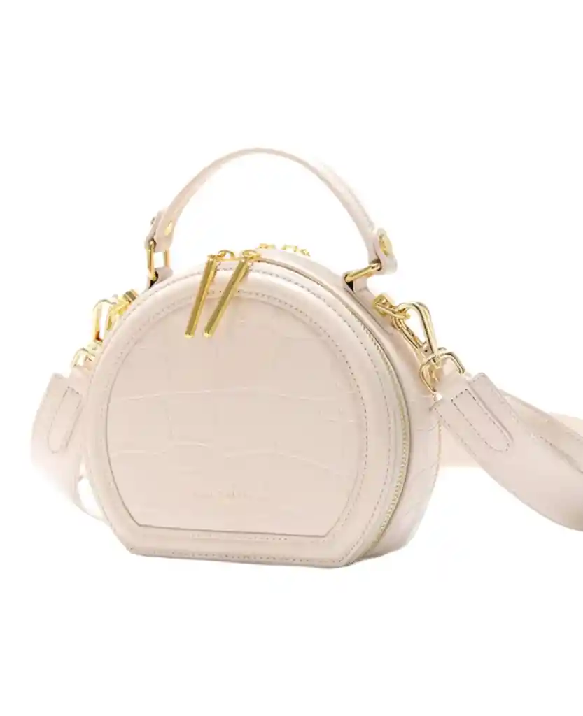 Bolso De Mano Diseño Circular Blanco