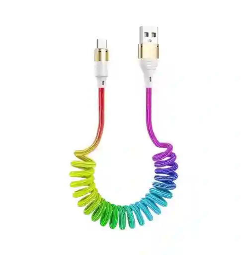 Cable Tipo C Retráctril De Colores 3a Carga Rapidade 1 Metro