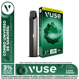 Combo Vuse: 1 Pack Capsula 3% + Gratis Dispositivo Epod Graphite