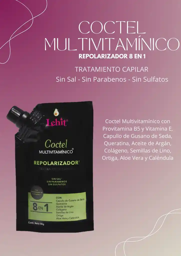 Tratamiento Coctel Multivitamico Capitlar Lehit 8 En 1 Doypack X90gr