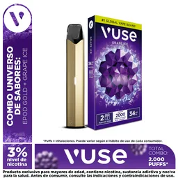 Combo Vuse: 1 Pack Capsula 3% + Gratis Dispositivo Epod Gold