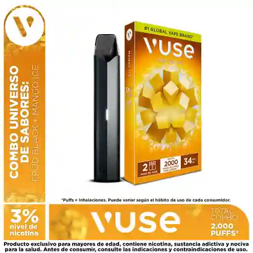 Combo Vuse: 1 Pack Capsula 3% + Gratis Dispositivo Epod Black