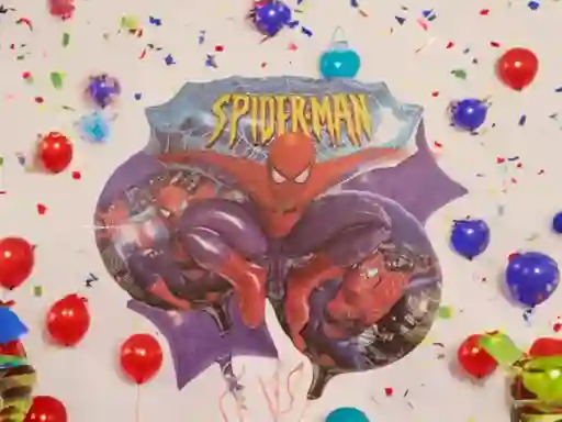Bouquet X5 Globos Metálizados Spider-man (hombre Araña)