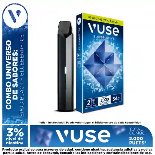 Combo Vuse: 1 Pack Capsula 3% + Gratis Dispositivo Epod Black