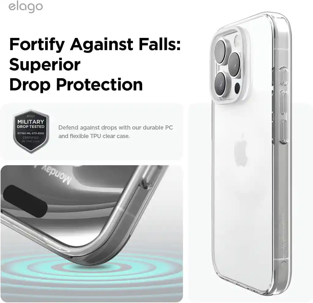 Estuche Para Iphone 16 Pro Hybrid Elago En Transparente