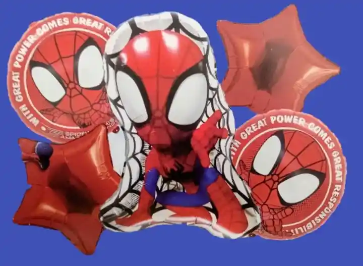 Globos Bouquet Metal 5 Pcs Hombre Araña