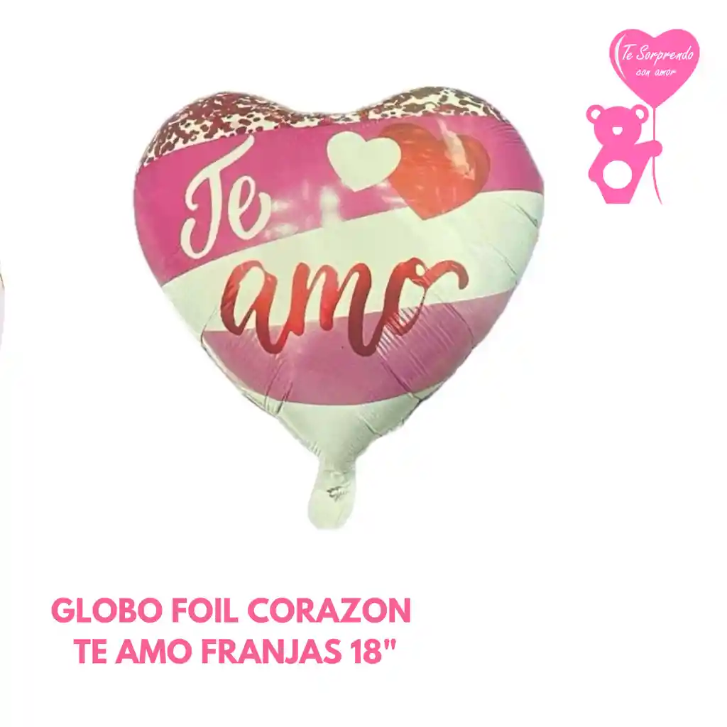 Globo Foil Corazon Te Amo Franjas 18"