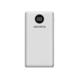 Power Bank Adata P20000qcd - Carga Rapida - 20000mah - 2 Puertos Usb - 1 Tipo C - Pantalla Indicadora De Carga - Blanca