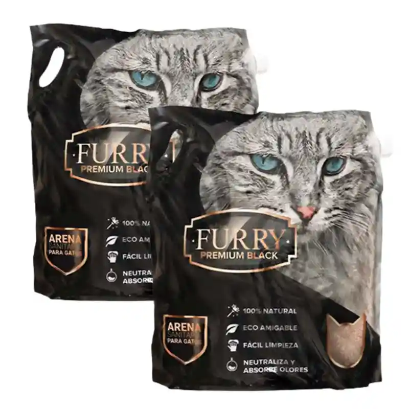 Furry - Combo 2 Arenas Aglomerantes Premium Furry Black 4,5