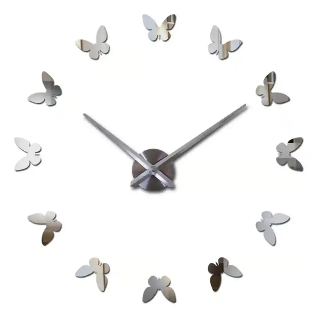 Reloj De Pared 3d Grande 12 Mariposas